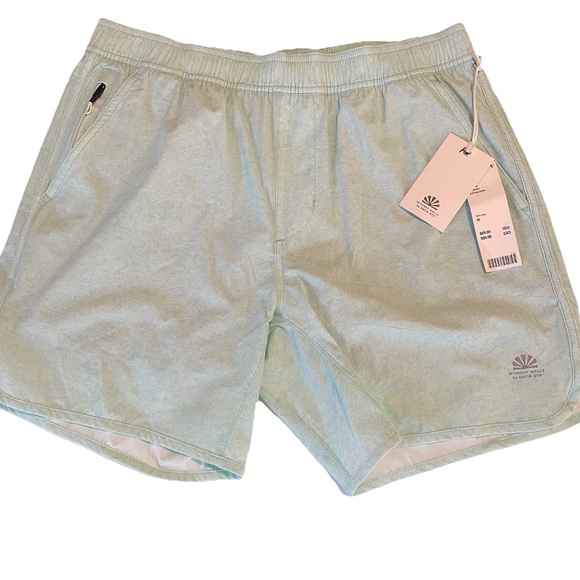 Katin x Without Walls Rover Shorts Medium Sky Blue Zipper Pockets Lined Gym Yoga - Picture 1 of 17